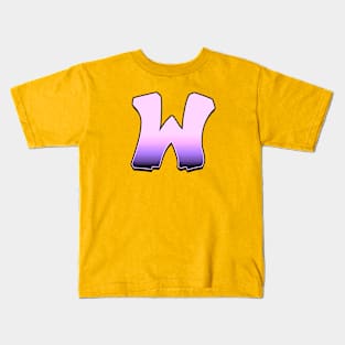 Letter W - Pink fade Kids T-Shirt